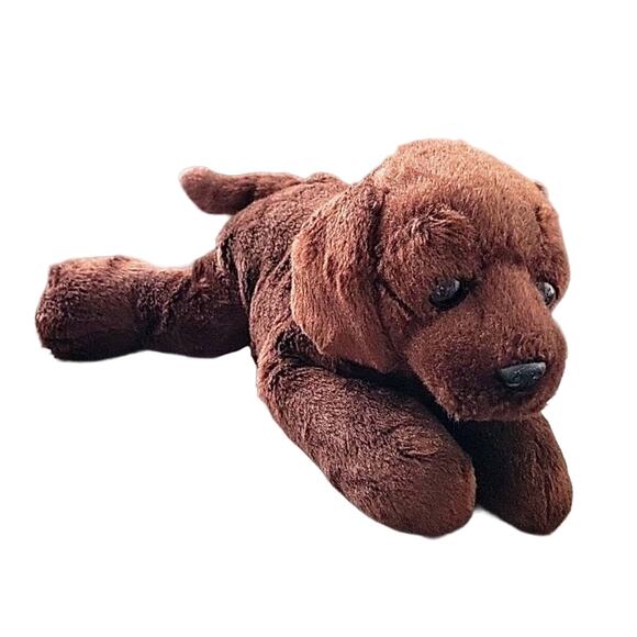Aurora Choclate Lab Max Puppy Stuffed Animal Plush 12" Toy Dog - Picture 1 of 7